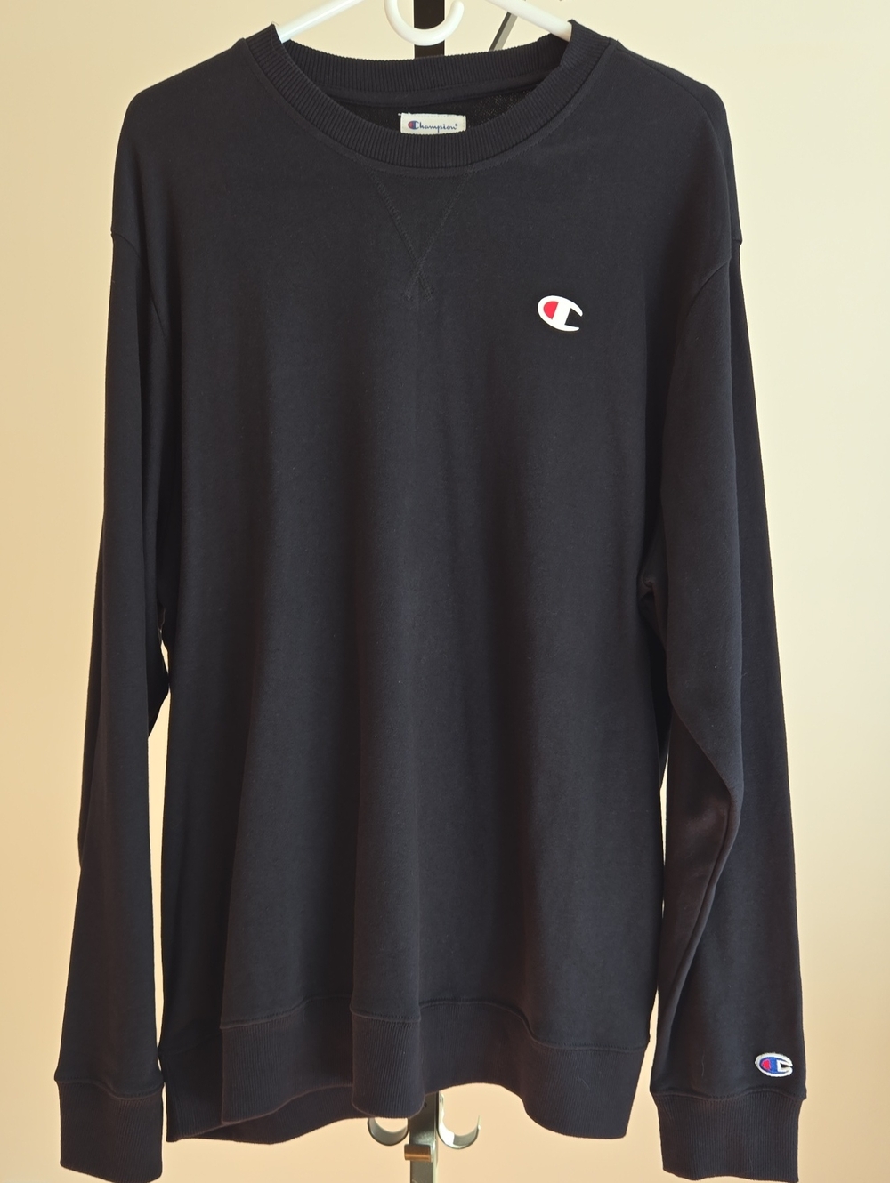 Champion Men's Black Crewneck Sweatshirt with Small Logo